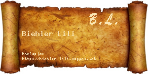 Biehler Lili névjegykártya
